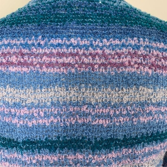 Vintage Partners Mervyn’s V-neck sweater stripe ombré Marked L fits like a Small - Picture 8 of 14